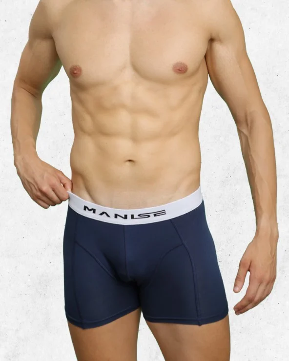 Boxer coton stretch- Bleu